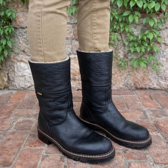 Blondo Shoes - BLONDO Black Leather Shearling Lined Boots, 9.5B